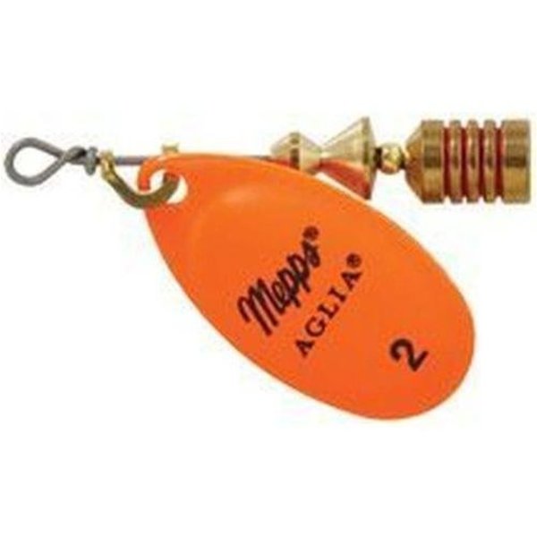 Mepps Aglia InLine Spinner 12 Oz, Plain Treble Hook, Hot Orange Blade B5 HO